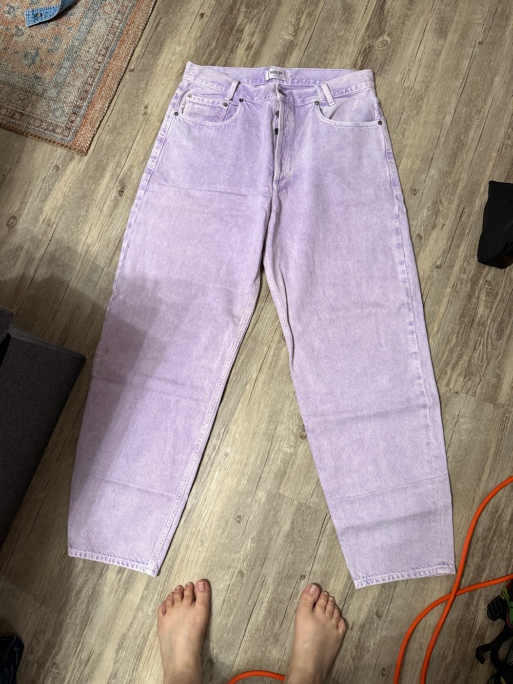 Agolde Pastel Lavender High-Rise Jeans